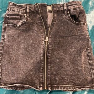 black distressed jean skirt